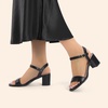 image:imageDREAM PAIRS Womens Chunky Low Heeled Sandals  Comfortable Open Toe Ankle Strap Classic Short Block Sandals with Buckle for Daily Work Wedding PartyBlackpu