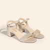 image:imageDREAM PAIRS Womens Chunky Low Heeled Sandals  Comfortable Open Toe Ankle Strap Classic Short Block Sandals with Buckle for Daily Work Wedding PartyGoldglitter