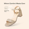 image:imageDREAM PAIRS Womens Chunky Low Heeled Sandals  Comfortable Open Toe Ankle Strap Classic Short Block Sandals with Buckle for Daily Work Wedding PartyGoldglitter