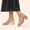 image:imageDREAM PAIRS Womens Chunky Low Heeled Sandals  Comfortable Open Toe Ankle Strap Classic Short Block Sandals with Buckle for Daily Work Wedding PartyGoldmetallic