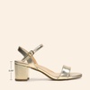 image:imageDREAM PAIRS Womens Chunky Low Heeled Sandals  Comfortable Open Toe Ankle Strap Classic Short Block Sandals with Buckle for Daily Work Wedding PartyGoldmetallic