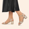 image:imageDREAM PAIRS Womens Chunky Low Heeled Sandals  Comfortable Open Toe Ankle Strap Classic Short Block Sandals with Buckle for Daily Work Wedding PartyGoldglitter