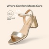 image:imageDREAM PAIRS Womens Chunky Low Heeled Sandals  Comfortable Open Toe Ankle Strap Classic Short Block Sandals with Buckle for Daily Work Wedding PartyGoldmetallic