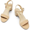image:imageDREAM PAIRS Womens Chunky Low Heeled Sandals  Comfortable Open Toe Ankle Strap Classic Short Block Sandals with Buckle for Daily Work Wedding PartyNude Pu