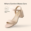 image:imageDREAM PAIRS Womens Chunky Low Heeled Sandals  Comfortable Open Toe Ankle Strap Classic Short Block Sandals with Buckle for Daily Work Wedding PartyNudesuede