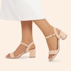 image:imageDREAM PAIRS Womens Chunky Low Heeled Sandals  Comfortable Open Toe Ankle Strap Classic Short Block Sandals with Buckle for Daily Work Wedding PartyNudenubuck
