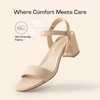 image:imageDREAM PAIRS Womens Chunky Low Heeled Sandals  Comfortable Open Toe Ankle Strap Classic Short Block Sandals with Buckle for Daily Work Wedding PartyNudenubuck