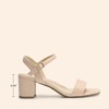 image:imageDREAM PAIRS Womens Chunky Low Heeled Sandals  Comfortable Open Toe Ankle Strap Classic Short Block Sandals with Buckle for Daily Work Wedding PartyNudesuede