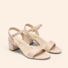 image:imageDREAM PAIRS Womens Chunky Low Heeled Sandals  Comfortable Open Toe Ankle Strap Classic Short Block Sandals with Buckle for Daily Work Wedding PartyNudesuede