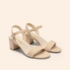 image:imageDREAM PAIRS Womens Chunky Low Heeled Sandals  Comfortable Open Toe Ankle Strap Classic Short Block Sandals with Buckle for Daily Work Wedding PartyNudenubuck