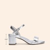 image:imageDREAM PAIRS Womens Chunky Low Heeled Sandals  Comfortable Open Toe Ankle Strap Classic Short Block Sandals with Buckle for Daily Work Wedding PartySilvermetallic