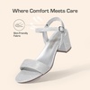 image:imageDREAM PAIRS Womens Chunky Low Heeled Sandals  Comfortable Open Toe Ankle Strap Classic Short Block Sandals with Buckle for Daily Work Wedding PartySilverglitter