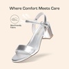 image:imageDREAM PAIRS Womens Chunky Low Heeled Sandals  Comfortable Open Toe Ankle Strap Classic Short Block Sandals with Buckle for Daily Work Wedding PartySilvermetallic