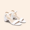 image:imageDREAM PAIRS Womens Chunky Low Heeled Sandals  Comfortable Open Toe Ankle Strap Classic Short Block Sandals with Buckle for Daily Work Wedding PartyWhitepu