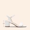 image:imageDREAM PAIRS Womens Chunky Low Heeled Sandals  Comfortable Open Toe Ankle Strap Classic Short Block Sandals with Buckle for Daily Work Wedding PartyWhitepu