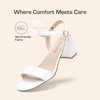 image:imageDREAM PAIRS Womens Chunky Low Heeled Sandals  Comfortable Open Toe Ankle Strap Classic Short Block Sandals with Buckle for Daily Work Wedding PartyWhitepu