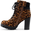 image:imageDREAM PAIRS Womens Lace up Combat Ankle Booties ShoesLeopard