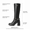image:imageDREAM PAIRS Womens Platform Chunky Knee High Boots  356 Block Heel with Platform Square Toe Zipper Buckles Moto Biker Style Comfortable 5mm PU Foam Nonslip TPR OutsoleBlack