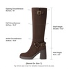 image:imageDREAM PAIRS Womens Platform Chunky Knee High Boots  356 Block Heel with Platform Square Toe Zipper Buckles Moto Biker Style Comfortable 5mm PU Foam Nonslip TPR OutsoleBrownsuede