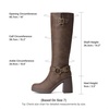 image:imageDREAM PAIRS Womens Platform Chunky Knee High Boots  356 Block Heel with Platform Square Toe Zipper Buckles Moto Biker Style Comfortable 5mm PU Foam Nonslip TPR OutsoleBrownnubuck
