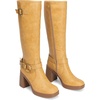 image:imageDREAM PAIRS Womens Platform Chunky Knee High Boots  356 Block Heel with Platform Square Toe Zipper Buckles Moto Biker Style Comfortable 5mm PU Foam Nonslip TPR OutsoleYellow