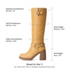 image:imageDREAM PAIRS Womens Platform Chunky Knee High Boots  356 Block Heel with Platform Square Toe Zipper Buckles Moto Biker Style Comfortable 5mm PU Foam Nonslip TPR OutsoleYellow