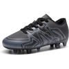 image:imageDREAM PAIRS Boys Girls Baseball Soccer Cleats  Football Kids Toddler Youth Comfortable Stable Lightweight Soccer Shoes Cleats with Cushioned InsoleBlackDarkGreyWhite