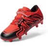 image:imageDREAM PAIRS Kids Soccer Cleats Boys Girls  Kids Youth Multi Ground Outdoor Football Shoes for LittleBig Kid StrikeLine StrapRedBlack