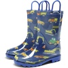 image:imageDREAM PAIRS Kids Waterproof Rain Boots  LightweightNonSlip OutsoleOutdoor Rainy PlayCute Printed PatternsUnisex Boys Girls ToddlerDark Blue