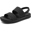 image:imageDREAM PAIRS Womens Beach Water Summer Flat Sandals  Lightweight Quickdry Upper Footbed with Arch Support Nonslip amp Durable TPR Outsole for Beach or City WalkingAll Black