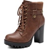 image:imageDREAM PAIRS Womens Lace up Combat Ankle Booties ShoesTan