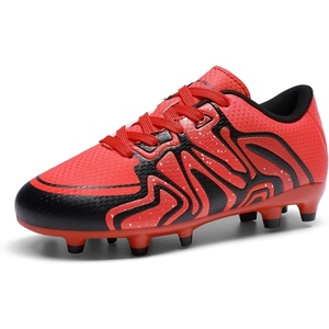 image:imageDREAM PAIRS Boys Girls Baseball Soccer Cleats  Football Kids Toddler Youth Comfortable Stable Lightweight Soccer Shoes Cleats with Cushioned InsoleRedBlackSilver