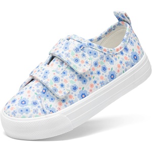 image:imageDREAM PAIRS Kids Sneakers Hook amp Loops  Playful cartoon design Breathable upper Lightweight Girls toddler Canvas ShoesLight BluePink