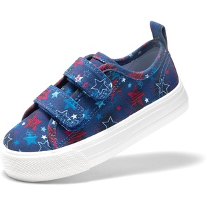 image:imageDREAM PAIRS Kids Sneakers Hook amp Loops  Playful cartoon design Breathable upper Lightweight Girls toddler Canvas ShoesNavyStar