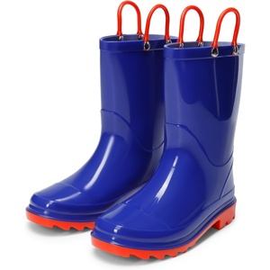 image:imageDREAM PAIRS Kids Waterproof Rain Boots  LightweightNonSlip OutsoleOutdoor Rainy PlayCute Printed PatternsUnisex Boys Girls ToddlerBlue
