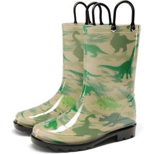 image:imageDREAM PAIRS Kids Waterproof Rain Boots  LightweightNonSlip OutsoleOutdoor Rainy PlayCute Printed PatternsUnisex Boys Girls ToddlerCamo
