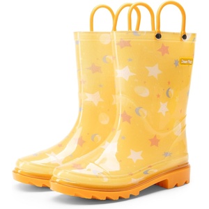 image:imageDREAM PAIRS Kids Waterproof Rain Boots  LightweightNonSlip OutsoleOutdoor Rainy PlayCute Printed PatternsUnisex Boys Girls ToddlerOrange