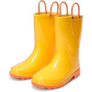 image:imageDREAM PAIRS Kids Waterproof Rain Boots  LightweightNonSlip OutsoleOutdoor Rainy PlayCute Printed PatternsUnisex Boys Girls ToddlerYellow