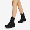 image:imageDREAM PAIRS Womens Combat Platform Boots  Lace Up Lug Sole Buckle Ankle Booties ShoesBlack