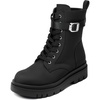 image:imageDREAM PAIRS Womens Combat Platform Boots  Lace Up Lug Sole Buckle Ankle Booties ShoesBlack
