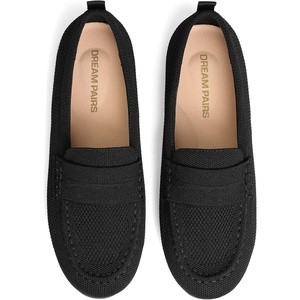 image:imageDREAM PAIRS Women Comfortable Business Knit Loafers  Zeropressure breathable Knit Upper and Memory Foam Arch Support insole Slip on flats for work and daily travelBlack