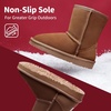 image:imageDREAM PAIRS Girls Boots Kids Boys Winter Mid Boot  Snow Faux Fur Lining Warm Little Big Kid Pull on Cold Outfits with Non Slip Outsole for Safe WalkingChesnut