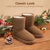 image:imageDREAM PAIRS Girls Boots Kids Boys Winter Mid Boot  Snow Faux Fur Lining Warm Little Big Kid Pull on Cold Outfits with Non Slip Outsole for Safe WalkingBrown