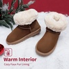 image:imageDREAM PAIRS Girls Boots Kids Boys Winter Mid Boot  Snow Faux Fur Lining Warm Little Big Kid Pull on Cold Outfits with Non Slip Outsole for Safe WalkingChesnut