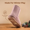 image:imageDREAM PAIRS Girls Boots Kids Boys Winter Mid Boot  Snow Faux Fur Lining Warm Little Big Kid Pull on Cold Outfits with Non Slip Outsole for Safe WalkingAll Pink