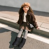 image:imageDREAM PAIRS Girls Boots Kids Boys Winter Mid Boot  Snow Faux Fur Lining Warm Little Big Kid Pull on Cold Outfits with Non Slip Outsole for Safe WalkingAll Black