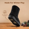 image:imageDREAM PAIRS Girls Boots Kids Boys Winter Mid Boot  Snow Faux Fur Lining Warm Little Big Kid Pull on Cold Outfits with Non Slip Outsole for Safe WalkingAll Black
