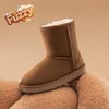 image:imageDREAM PAIRS Girls Boots Kids Boys Winter Mid Boot  Snow Faux Fur Lining Warm Little Big Kid Pull on Cold Outfits with Non Slip Outsole for Safe WalkingBrown