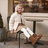 image:imageDREAM PAIRS Girls Boots Kids Boys Winter Mid Boot  Snow Faux Fur Lining Warm Little Big Kid Pull on Cold Outfits with Non Slip Outsole for Safe WalkingBrown