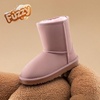 image:imageDREAM PAIRS Girls Boots Kids Boys Winter Mid Boot  Snow Faux Fur Lining Warm Little Big Kid Pull on Cold Outfits with Non Slip Outsole for Safe WalkingAll Pink